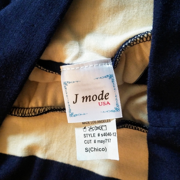 Navy blue and white chevron maxi skirt - Picture 5 of 5